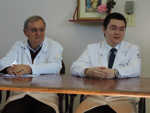 O superintendente da Iscal, Fahd Haddad e o cirurgião cardíaco Luiz Takeshi