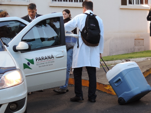 Transporte dos órgãos que foram para Curitiba e São Paulo